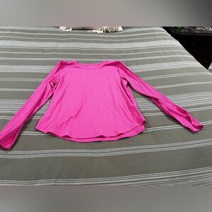 No Boundaries Bright Pink Long-Sleeve Crewneck Top